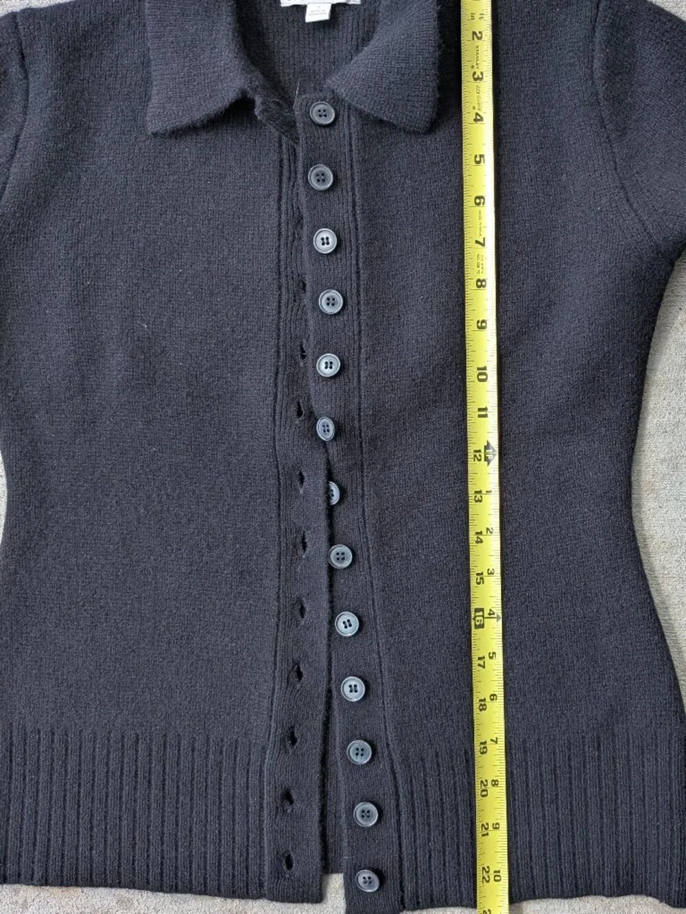 J. Crew Milano Stitch Cinched Waist Cardigan. Size S. Black